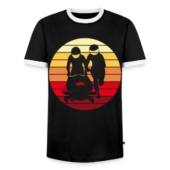 Bobsleigh Bobsleigh Retro Cadeau - T-shirt contrasté Homme - noir/blanc - Devant - AI Model Female 172 light (172cm) & AI Model Male 178 light (178cm)