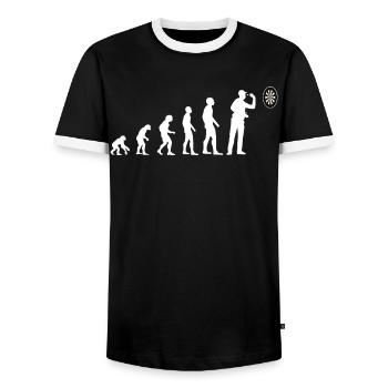 Darts Darts Player Evolution Darts Jeu Cadeau - T-shirt contrasté Homme - noir/blanc - Devant - AI Model Female 172 light (172cm) & AI Model Male 178 light (178cm)