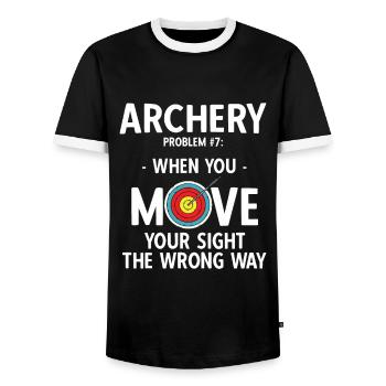 Bogenschießen Archery - Männer Kontrast-T-Shirt - Schwarz/Weiß - Vorne - AI Model Female 172 light (172cm) & AI Model Male 178 light (178cm)