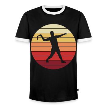 Bumerang Werfen Bumerang Werfer Retro Geschenk - Männer Kontrast-T-Shirt - Schwarz/Weiß - Vorne - AI Model Female 172 light (172cm) & AI Model Male 178 light (178cm)