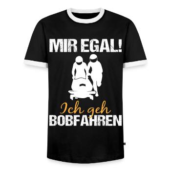 Bobfahren Lustiger Spruch Bobfahrer Geschenk - Männer Kontrast-T-Shirt - Schwarz/Weiß - Vorne - AI Model Female 172 light (172cm) & AI Model Male 178 light (178cm)