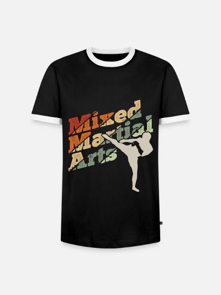 Mixed Martial Arts MMA - Männer Kontrast-T-Shirt - Schwarz/Weiß