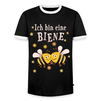 Biene Bienchen Bienen - Männer Kontrast-T-Shirt - Schwarz/Weiß - Vorne - AI Model Female 172 light (172cm) & AI Model Male 178 light (178cm)