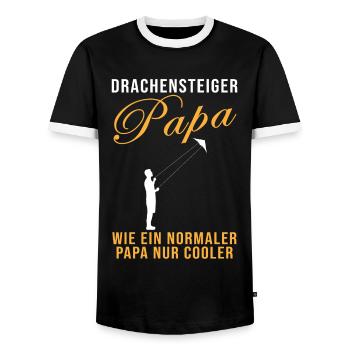 Drachensteiger Papa Spruch Drachenfliegen Geschenk - Männer Kontrast-T-Shirt - Schwarz/Weiß - Vorne - AI Model Female 172 light (172cm) & AI Model Male 178 light (178cm)