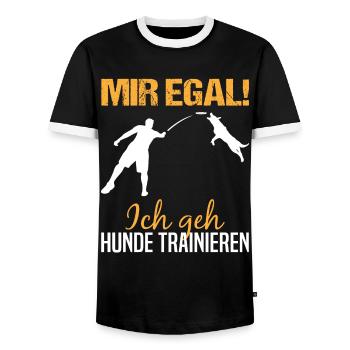 Hundetraining Hundetrainer Spruch Lustig Geschenk - Männer Kontrast-T-Shirt - Schwarz/Weiß - Vorne - AI Model Female 172 light (172cm) & AI Model Male 178 light (178cm)