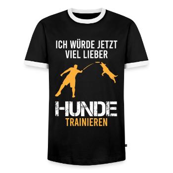 Hundetraining Hundetrainer Spruch Lustig Geschenk - Männer Kontrast-T-Shirt - Schwarz/Weiß - Vorne - AI Model Female 172 light (172cm) & AI Model Male 178 light (178cm)