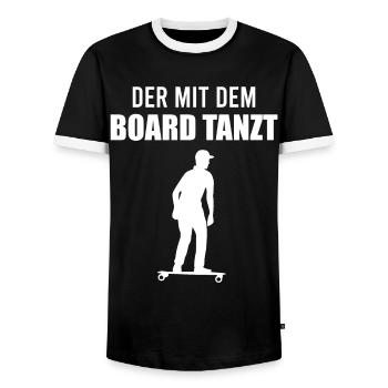 Elektro-Skateboard Spruch E-Skateboard Geschenk - Männer Kontrast-T-Shirt - Schwarz/Weiß - Vorne - AI Model Female 172 light (172cm) & AI Model Male 178 light (178cm)