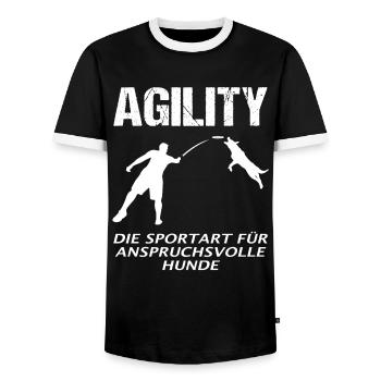 Hundetrainer Spruch Lustig Hundetraining Geschenk - Männer Kontrast-T-Shirt - Schwarz/Weiß - Vorne - AI Model Female 172 light (172cm) & AI Model Male 178 light (178cm)