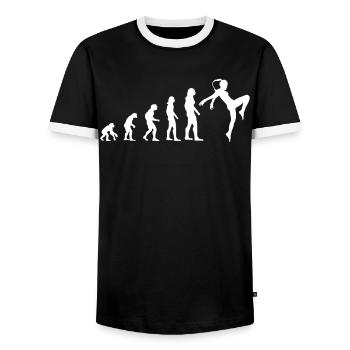 Kickboxerin Evolution Kickboxen Geschenk Damen - Männer Kontrast-T-Shirt - Schwarz/Weiß - Vorne - AI Model Female 172 light (172cm) & AI Model Male 178 light (178cm)
