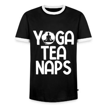 Yogalehrer Spruch Für Yogi Yoga - Männer Kontrast-T-Shirt - Schwarz/Weiß - Vorne - AI Model Female 172 light (172cm) & AI Model Male 178 light (178cm)