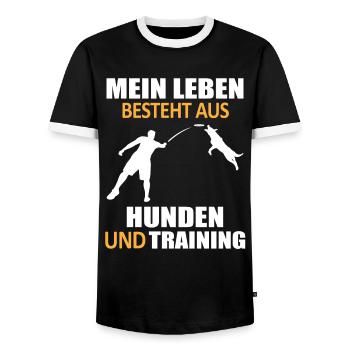 Hundetraining Hundetrainer Spruch Lustig Geschenk - Männer Kontrast-T-Shirt - Schwarz/Weiß - Vorne - AI Model Female 172 light (172cm) & AI Model Male 178 light (178cm)