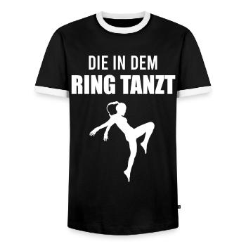 Kickboxerin Kickboxen Cooler Spruch Geschenk Damen - Männer Kontrast-T-Shirt - Schwarz/Weiß - Vorne - AI Model Female 172 light (172cm) & AI Model Male 178 light (178cm)