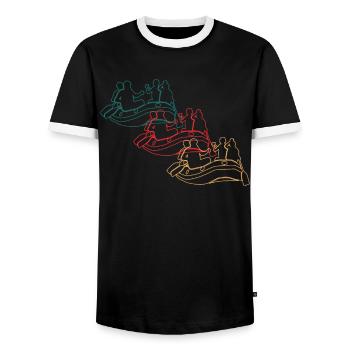 Rafting White Water Boating Retro Gift - Men's Ringer Shirt - black/white - Front - AI Model Female 172 light (172cm) & AI Model Male 178 light (178cm)