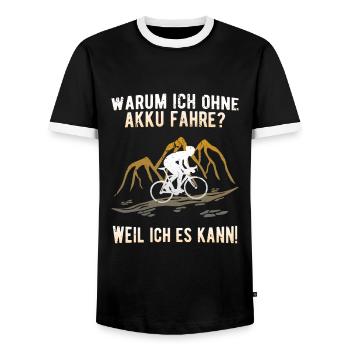 Rennrad Radsport Fahrrad - Männer Kontrast-T-Shirt - Schwarz/Weiß - Vorne - AI Model Female 172 light (172cm) & AI Model Male 178 light (178cm)