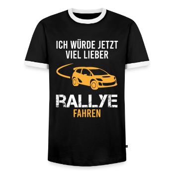 Rennwagen Fahrer Spruch Rallye Motorsport Geschenk - Männer Kontrast-T-Shirt - Schwarz/Weiß - Vorne - AI Model Female 172 light (172cm) & AI Model Male 178 light (178cm)