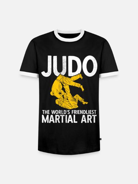 Japanischer Kampfsport Judo - Männer Kontrast-T-Shirt - Schwarz/Weiß