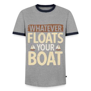 Segelboot Kapitän Spruch Zum Segeln - Männer Kontrast-T-Shirt - Grau/Navy  - Vorne - AI Model Female 172 light (172cm) & AI Model Male 178 light (178cm)