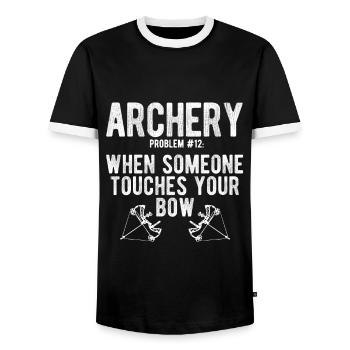 Bogenschießen Archery - Männer Kontrast-T-Shirt - Schwarz/Weiß - Vorne - AI Model Female 172 light (172cm) & AI Model Male 178 light (178cm)