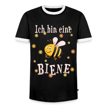 Imker Imkerin - Ich bin eine Biene - Männer Kontrast-T-Shirt - Schwarz/Weiß - Vorne - AI Model Female 172 light (172cm) & AI Model Male 178 light (178cm)