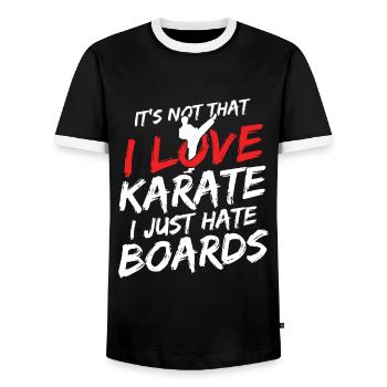 Japanischer Kampfsport Karate - Männer Kontrast-T-Shirt - Schwarz/Weiß - Vorne - AI Model Female 172 light (172cm) & AI Model Male 178 light (178cm)