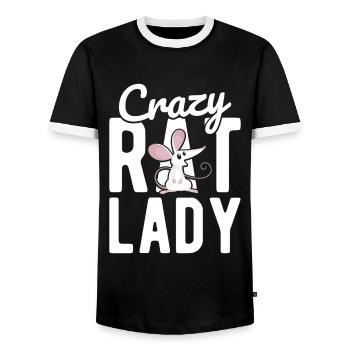 Nagetier Maus Ratte - Männer Kontrast-T-Shirt - Schwarz/Weiß - Vorne - AI Model Female 172 light (172cm) & AI Model Male 178 light (178cm)