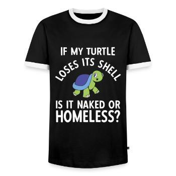Schildkröten - Männer Kontrast-T-Shirt - Schwarz/Weiß - Vorne - AI Model Female 172 light (172cm) & AI Model Male 178 light (178cm)