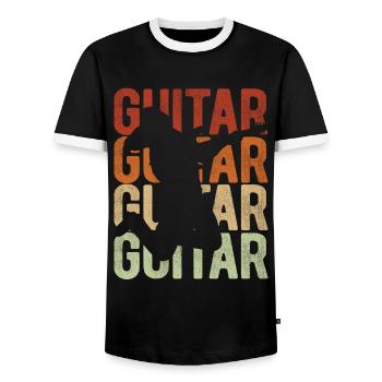 Akustik Spruch Für E-Gitarre Konzert Gitarre - Männer Kontrast-T-Shirt - Schwarz/Weiß - Vorne - AI Model Female 172 light (172cm) & AI Model Male 178 light (178cm)