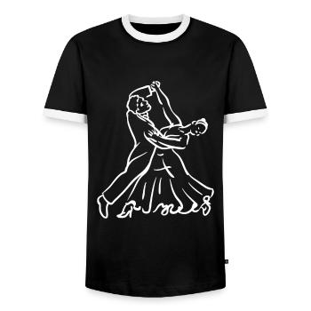 Breakdancing Tanzen für Tänzer - Männer Kontrast-T-Shirt - Schwarz/Weiß - Vorne - AI Model Female 172 light (172cm) & AI Model Male 178 light (178cm)