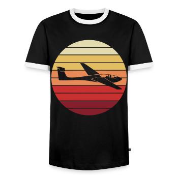 Segelfliegen Segelflugzeug Pilot Flugzeug Geschenk - Männer Kontrast-T-Shirt - Schwarz/Weiß - Vorne - AI Model Female 172 light (172cm) & AI Model Male 178 light (178cm)