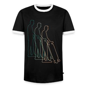 Skater Skateboard Rider Skateboarder Retro - T-shirt contrasté Homme - noir/blanc - Devant - AI Model Female 172 light (172cm) & AI Model Male 178 light (178cm)