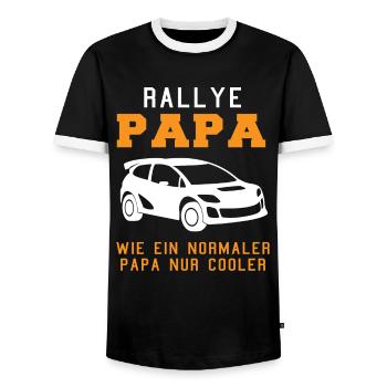 Rennwagen Fahrer Spruch Rallye Papa Geschenk - Männer Kontrast-T-Shirt - Schwarz/Weiß - Vorne - AI Model Female 172 light (172cm) & AI Model Male 178 light (178cm)