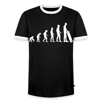 Skater Evolution Lustig Skateboardfahrer - Männer Kontrast-T-Shirt - Schwarz/Weiß - Vorne - AI Model Female 172 light (172cm) & AI Model Male 178 light (178cm)