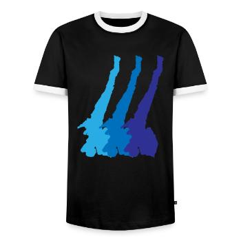 Pures Gardasee Feeling – Ohne Worte - Männer Kontrast-T-Shirt - Schwarz/Weiß - Vorne - AI Model Female 172 light (172cm) & AI Model Male 178 light (178cm)