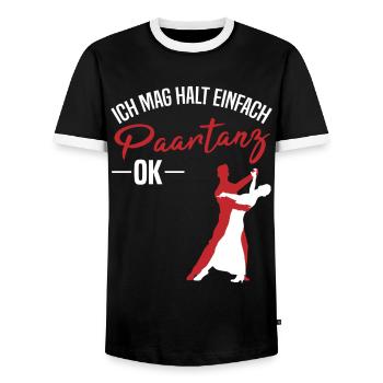 Für Paartanz Liebhaber - Männer Kontrast-T-Shirt - Schwarz/Weiß - Vorne - AI Model Female 172 light (172cm) & AI Model Male 178 light (178cm)