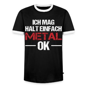 Einfach Metal Liebhaber Statement Geschenk - Männer Kontrast-T-Shirt - Schwarz/Weiß - Vorne - AI Model Female 172 light (172cm) & AI Model Male 178 light (178cm)