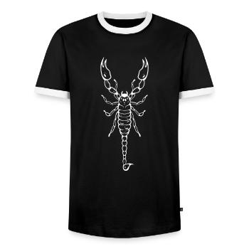 Mystischer Skorpion Astrologie Sternzeichen - Männer Kontrast-T-Shirt - Schwarz/Weiß - Vorne - AI Model Female 172 light (172cm) & AI Model Male 178 light (178cm)