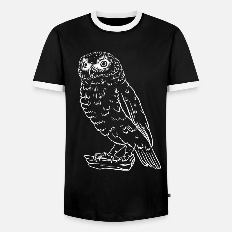 Simple Owl - Men's Ringer Shirt - black/white