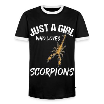 Fille aime Scorpions Animal amour cadeau - T-shirt contrasté Homme - noir/blanc - Devant - AI Model Female 172 light (172cm) & AI Model Male 178 light (178cm)