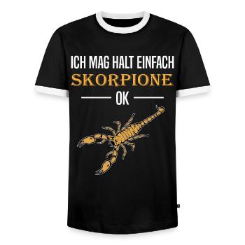 Einfache Skorpion Liebe Klartext Geschenk - Männer Kontrast-T-Shirt - Schwarz/Weiß - Vorne - AI Model Female 172 light (172cm) & AI Model Male 178 light (178cm)