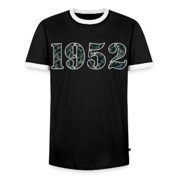 Geburtsjahr 1952 Militär Vintage Geschenk - Männer Kontrast-T-Shirt - Schwarz/Weiß - Vorne - AI Model Female 172 light (172cm) & AI Model Male 178 light (178cm)