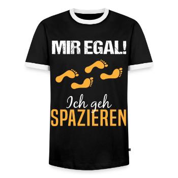 Sorglos Spaziergang Humorvolles Geschenk - Männer Kontrast-T-Shirt - Schwarz/Weiß - Vorne - AI Model Female 172 light (172cm) & AI Model Male 178 light (178cm)