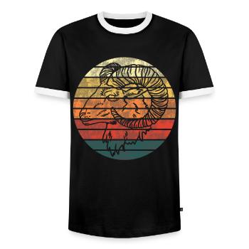 Single Aries Astrology Zodiac Gift - Men's Ringer Shirt - black/white - Front - AI Model Female 172 light (172cm) & AI Model Male 178 light (178cm)