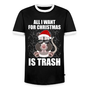 Noël Dax Liste de souhaits Flocons de neige frais - T-shirt contrasté Homme - noir/blanc - Devant - AI Model Female 172 light (172cm) & AI Model Male 178 light (178cm)
