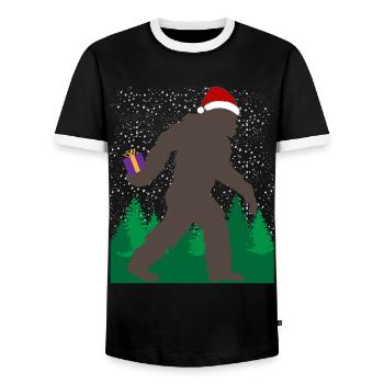 Noël Gnome cadeau porteur festif - T-shirt contrasté Homme - noir/blanc - Devant - AI Model Female 172 light (172cm) & AI Model Male 178 light (178cm)