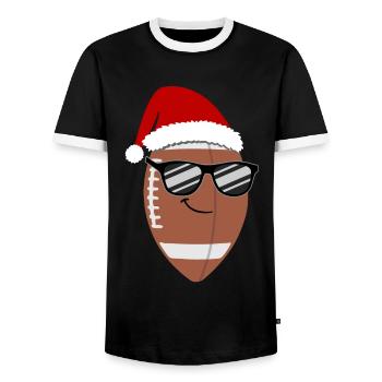 Football Cool Festtagsstil Sonnenbrille - Männer Kontrast-T-Shirt - Schwarz/Weiß - Vorne - AI Model Female 172 light (172cm) & AI Model Male 178 light (178cm)