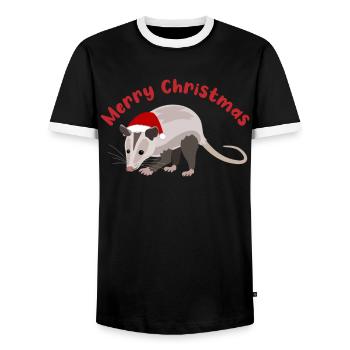 Frohe Weihnachten Niedliche Maus Geschenkidee - Männer Kontrast-T-Shirt - Schwarz/Weiß - Vorne - AI Model Female 172 light (172cm) & AI Model Male 178 light (178cm)