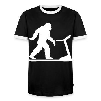 Dynamique de mouvement Bigfoot légendaire - T-shirt contrasté Homme - noir/blanc - Devant - AI Model Female 172 light (172cm) & AI Model Male 178 light (178cm)