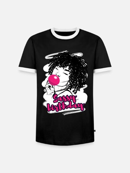 Naughty Birthday Diva Celebrating - Men's Ringer Shirt - black/white