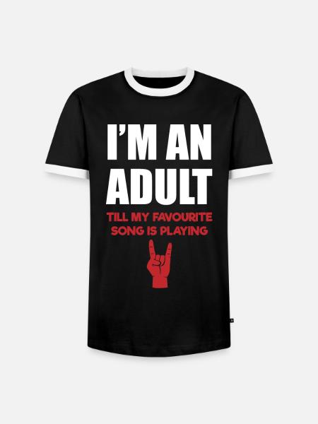 'Til my song plays Rockerhand - Men's Ringer Shirt - black/white