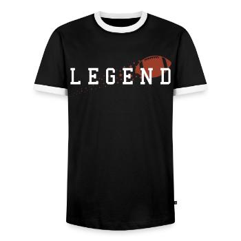 Vol d’étoiles de football légendaire - T-shirt contrasté Homme - noir/blanc - Devant - AI Model Female 172 light (172cm) & AI Model Male 178 light (178cm)